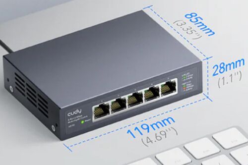 CUDY HS105 5-PORT 2.5G UNMANAGED METAL SWITCH ZA NAS ZAHTEVE KOJI ZAHTEVAJU INTENZIVNU PROPUSNOST