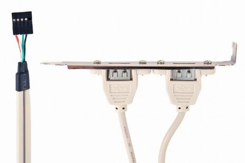 CCUSBRECEPTACLE GEMBIRD DOUBLE USB RECEPTACLES ON BRACKET 25CM