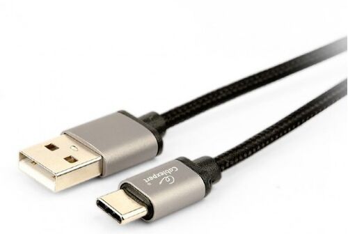 CCB-MUSB2B-AMCM-6 GEMBIRD COTTON BRAIDED TYPE-C USB CABLE WITH METAL CONNECTORS, 1.8 M, BLACK A