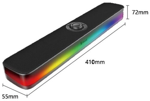 A4-S10 A4TECH BLOODY RGB BLUETOOTH V5.3 SPEAKER SOUNDBAR 2X5W, USB, BLACK