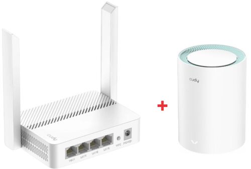 CUDY SET * WR300 N300 WI-FI ROUTER + M1300 1-PACK AC1200 MESH (3999)