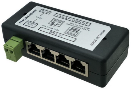 POE-INJ-4XRJ45 GEMBIRD 4CH PASIVNI PROLAZNI POE INJECTOR,  FOR IP NETWORK CAMERA UBIQUITI AND MIKROT