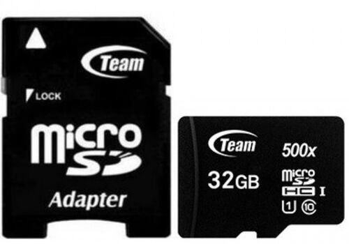 TEAMGROUP MICRO SDHC 32GB 100/20MB/S UHS-I U1 C10 +SD ADAPTER TUSDH32GCL10U03