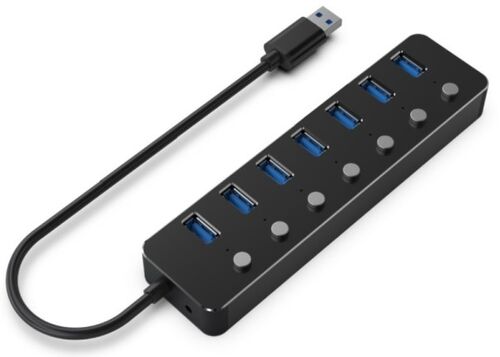 UHB-U3P7P-01 GEMBIRD 7-PORT USB 3.1 (GEN 1) HUB WITH SWITCHES, BLACK