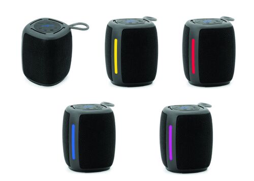 SPK-BT-LED-03-BK GEMBIRD PORTABLE RGB LED BLUETOOTH SPEAKER 5W, BT, FM, TF, USB, HANDSFREE, BLACK