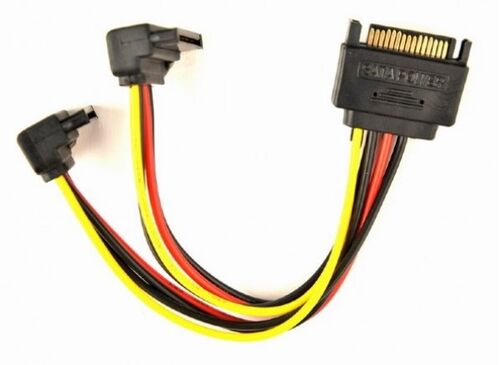 CC-SATAM2F-02 GEMBIRD SATA POWER SPLITTER CABLE WITH ANGLED(90) OUTPUT CONNECTORS, 0.15 M