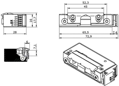 ELEKTRICNI PRIHVATNIK O&C 5U 6X10 9-24V AC/DC MS 3436