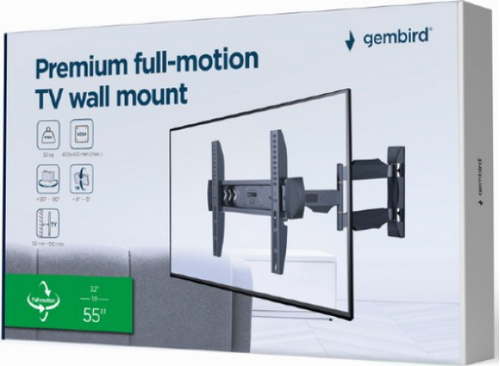 WM-55ST-02 GEMBIRD ROTATE/TILT VESA MAX. 40X40CM 32-55 MAX.30KG