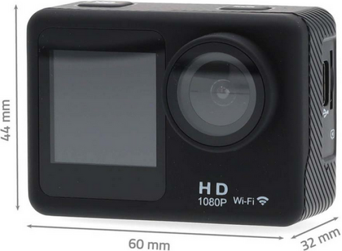 ACAM31BK DUAL SCREEN ACTION CAM WITH HD 1080P@30FPS RESOLUTION NEDIS