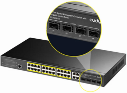 CUDY GS2028PS4-400W, 10/100/1000M 24-PORT POE + 4PORT UPLINK GIGABIT MANAGED SWITCH