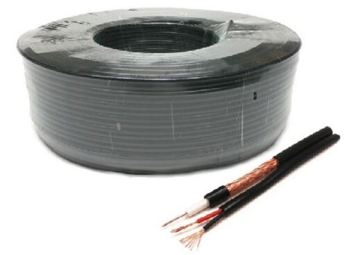 KABL-COAX-RG59+2X0.75 CCA/PVC/100M KOAKSIALNI KABL SA NAPOJNIM KABLOM 2X0,75MM BLACK 100M