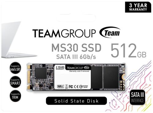 TEAMGROUP M.2 2280 512GB MS30 NGFF SSD SATA3 530/430MB/S TM8PS7512G0C101