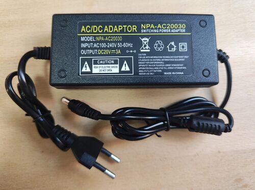 NPA-AC20030 GEMBIRD 20V/3A 60W, COPER PUNJAC SA UZEMLJENJEM, KONEKTOR 5.5X2.5/2.1MM