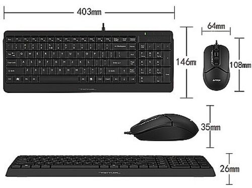 A4-F1512 A4TECH TASTATURA YU-LAYOUT + MIS USB, BLACK