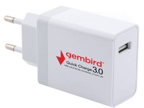 NPA-AC36 ** GEMBIRD QC3.0 BRZI PUNJAC +TYPE C USB KABL,18W 3.6-6.5V/3A, 6.5V-9V/2A, 9V-12V/1.5A(351)