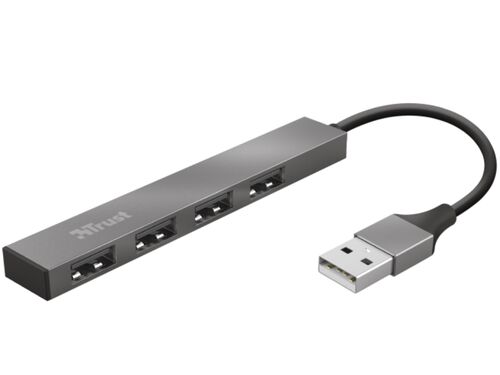 ADAPTER TRUST HALYX USB2.0/4XUSB/ALUMINJUM/SIVA