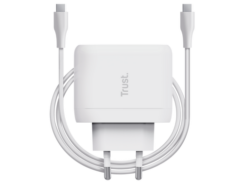 PUNJAČ TRUST MAXO 65W/USB-C/LAPTOP/SMARTPHONE/TABLET/2M USB-C KABEL/BELA