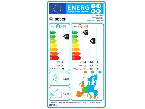 KLIMA BOSCH CLIMATE 3000I BAC3I-1232IA/INVERTER/WIFI READY/A++/A+/R32/12000BTU/BELA