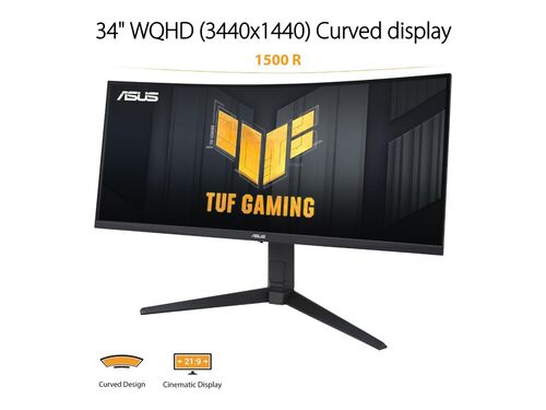 MONITOR ASUS TUF VG34VQL3A 34"/VA,ZAKRIVLJEN,21:9/3440X1440/180HZ/1MS GTG/HDMIX2,DPX2,USB/GSYNC/CRNA