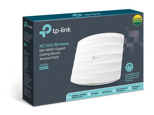 ACCES POINT TP-LINK EAP225 WI-F/AC1350/867MBPS/450MBPS/1X GLAN/POE/4X INTERNA ANTENA