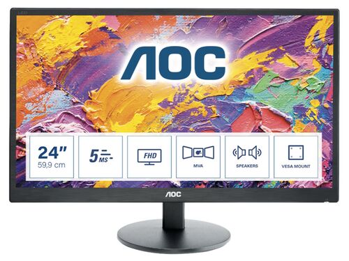 MONITOR AOC M2470SWH 23,6"/VA/1920X1080/60HZ/5MS GTG/VGA,HDMIX2/VESA/ZVUČNICI/CRNA