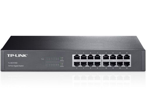 SWITCH TP-LINK TL-SG1016D GIGABIT/16X RJ45/10/100/1000MBS/RACKMOUNT METALNO KUCISTE