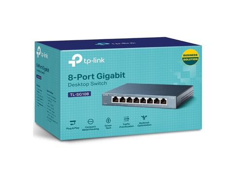 SWITCH TP-LINK TL-SG108 GIGABIT/8X RJ45/10/100/1000MBPS/DESKTOP METALNO KUCISTE