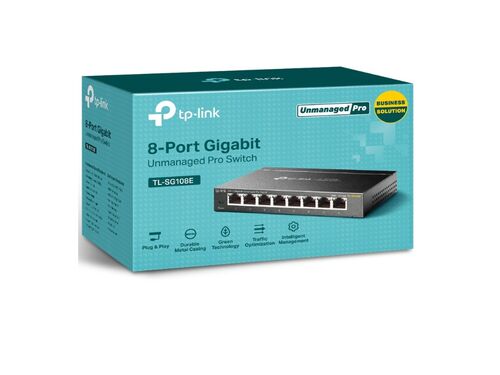 SWITCH TP-LINK TL-SG108E GIGABIT/8X RJ45/10/100/1000MBPS/ESMART/DESKTOP METALNO KUCISTE