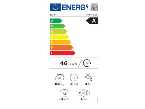 VEŠ MAŠINA BOSCH WAN24066BY/SERIJA4/8KG/1200 OBR./A/84,5X59,8X59CM/BELA