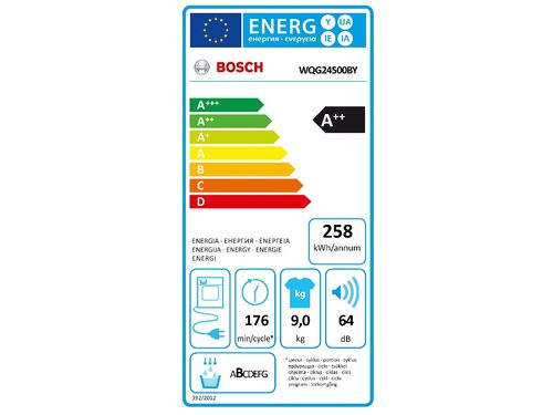 MAŠINA ZA SUŠENJE VEŠA BOSCH WQG24500BY/SERIJA6/9KG/A++/84,2X59,8X61,3CM/BELA