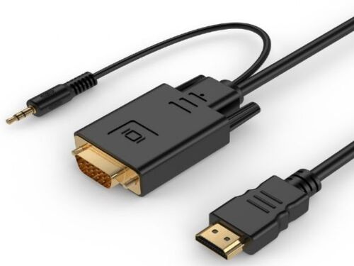 A-HDMI-VGA-03-10 GEMBIRD HDMI TO VGA AND AUDIO ADAPTER CABLE, SINGLE PORT, 3M, BLACK