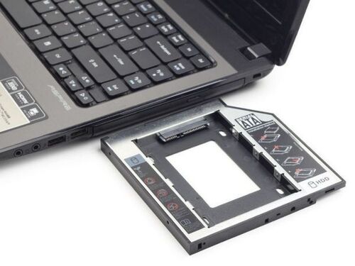 MF-95-01 GEMBIRD FIOKA ZA MONTAZU 2.5 SSD/SATA HDD(DO 9.5MM) U 5.25 LEZISTE U LAPTOP UMESTO OPTIKE