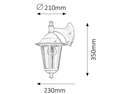 SPOLJNA ZIDNA LAMPA VELENCE E27 60W IP43 CRNA 8202