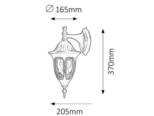 SPOLJNA ZIDNA LAMPA MILANO E27 60W IP43 (8341)