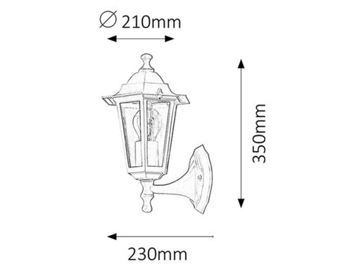 SPOLJNA ZIDNA LAMPA VELENCE E27 60W CRNA IP43 (8204)