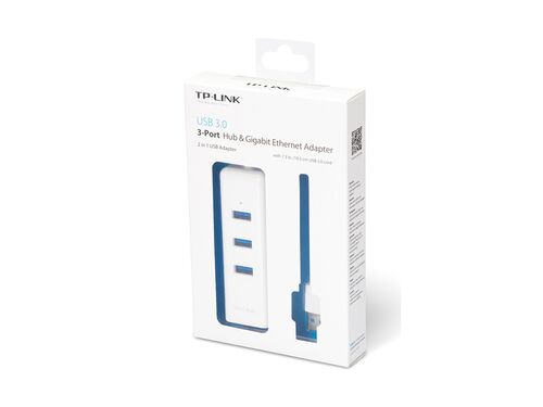 ADAPTER TP-LINK UE330 USB 3.0 TO RJ-45 GIGABIT ETHERNET NETWORK/1X LAN/3X USB 3.0 HUB