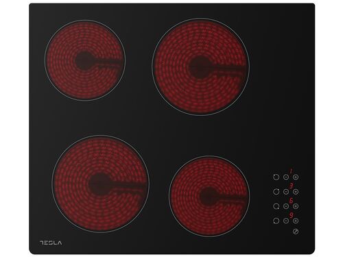 UGRADNA PLOČA TESLA HV6410MX STAKLOKERAMIČKA/4 ZONE/2 PROŠIRENE/60 CM/CRNO STAKLO