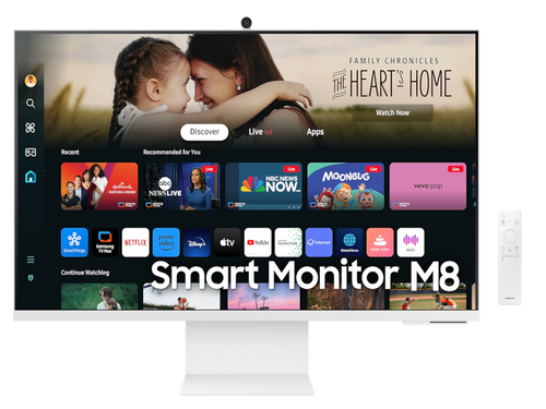 MONITOR SAMSUNG LS32DM801UUXDU 32"/VA/3840X2160/60HZ/4MS GTG/HDMI,USB/KAMERA/ZVUČNICI/SMART/BELA