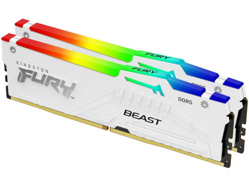 MEMORIJA KINGSTON 64GB(2X32GB)/DIMM/DDR5/5600MHZ/CL36/FURY BEAST WHITE RGB EXPO