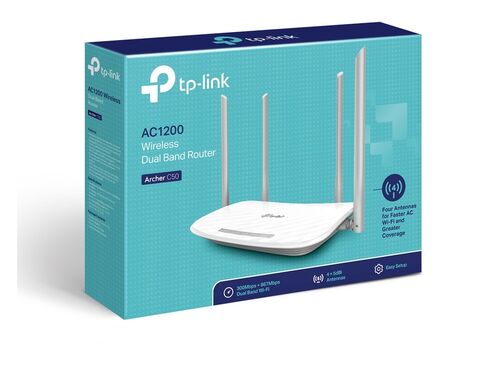 BEŽIČNI RUTER TP-LINK ARCHER C50 WI-FI/AC1200/867MBPS/300MBPS/1XWAN, 4XLAN/4 ANTENE