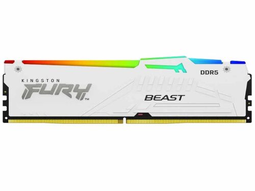 MEMORIJA KINGSTON 64GB(2X32GB)/DIMM/DDR5/5200MHZ/CL36/FURY BEAST WHITE RGB EXPO