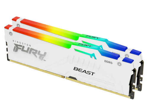 MEMORIJA KINGSTON 64GB(2X32GB)/DIMM/DDR5/5600MHZ/CL40/FURY BEAST WHITE RGB XMP