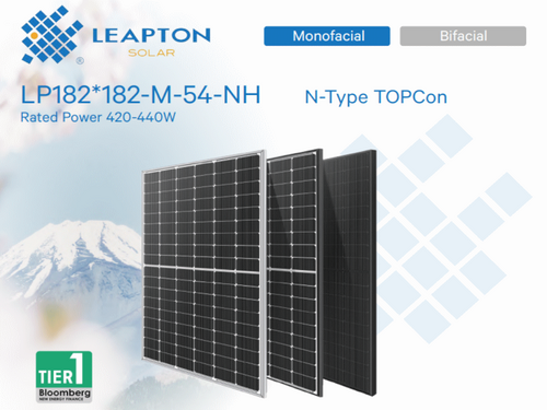 PV MODUL LEAPTON,440W,MF,N TIP,1100MM, SILVER FRAME