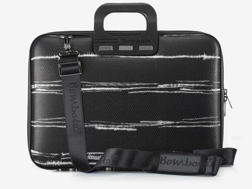 TORBA BOMBATA  MEDIO BLACK&WHITE 13"/CRNA