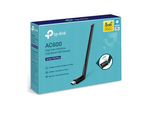 BEŽIČNI ADAPTER TP-LINK ARCHER T2U PLUS WI-FI/AC600/433MBPS/200MBPS/EKSTERNA ANTENA