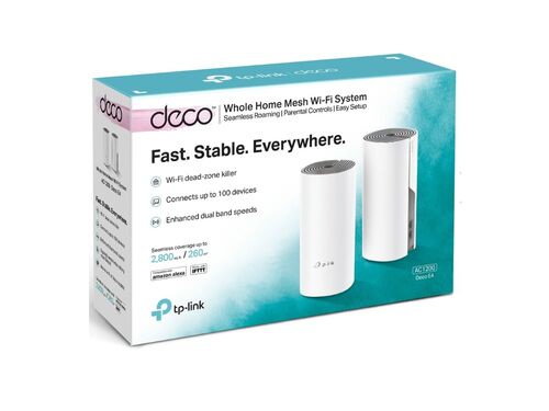 MREŽNI MESH SISTEM TP-LINK DECO E4(3-PACK) WI-FI/AC1200/867MBPS/300MBPS/2X LAN/2 ANTENE