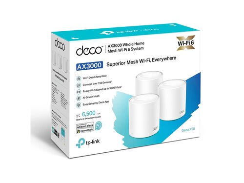 MREŽNI SISTEM TP-LINK DECO X50(3-PACK) AX3000/2402MBPS/574MBPS/600M2 POKRIVANJE