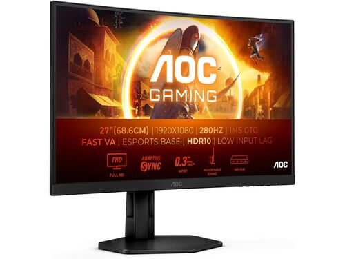 MONITOR AOC C27G4ZXU 27"/VA/1920X1080/280HZ/1MS GTG/HDMIX2,DP,USB/FREESYNC/PIVOT,VISINA/VESA/CRNA