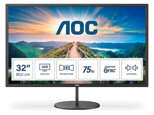 MONITOR AOC Q32V4 31,5"/IPS/2560X1440/75HZ/4MS GTG/HDMI,DP/ZVUČNICI/VESA/CRNA