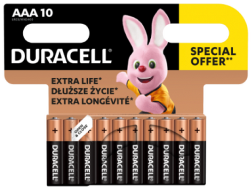 DURACELL AAA PAK10 CK, BASIC NOVA 1.5V LR3 MN2400, ALKALNE BATERIJE DURALOCK